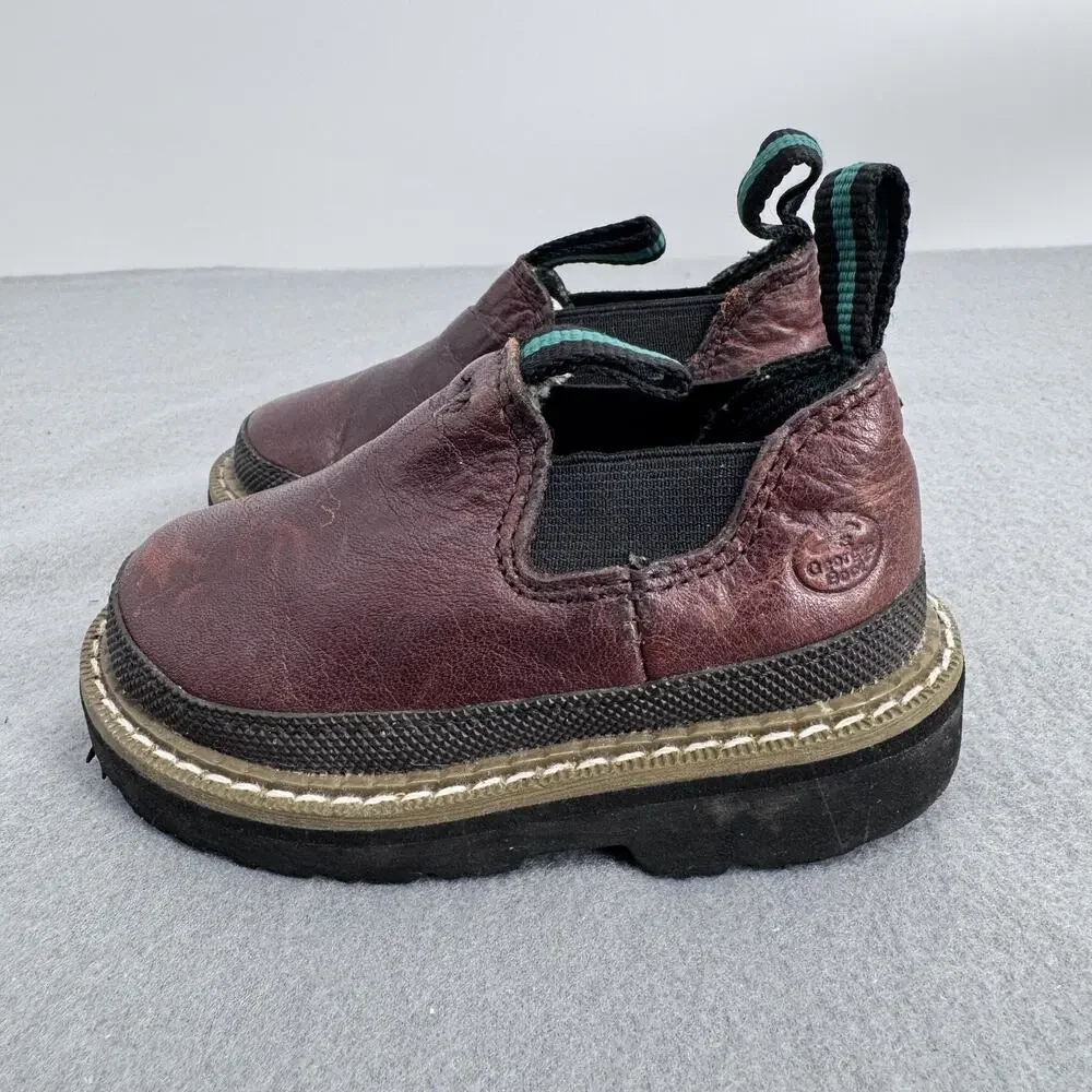 Georgia Giant Romeo Shoes Kids Size 5 Toddler Brown Leather‎ Slip on Casual GR14